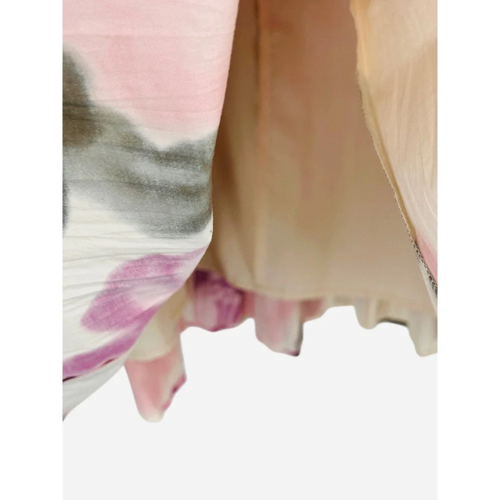 Peter‎ Nygard Women's Size 14 Floral Print Midi Skirt Pleated Waist